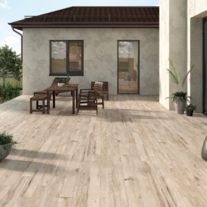 porcelánico imitación madera Alaplana Lakeland taupe exterior 15×90