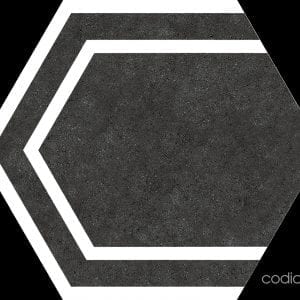 Hex 25 Labyrinth Black Hexagonal 22×25