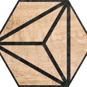 Hex 25 Tribeca Brown Hexagonal Variedad 4 22×25