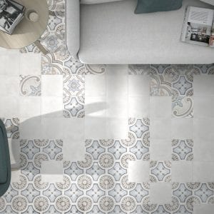 Adobe ivory 20×20. Decor monza ivory 20×20.