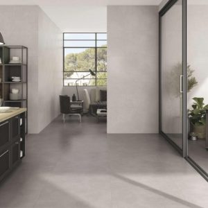 Azulejo Porcelánico Imitacion Cemento Concret Select Perla Mate 60x120 amb1