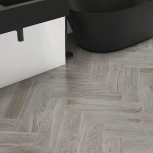 Azulejo imitación Madera Hardy Gris Mate 153×589 amb