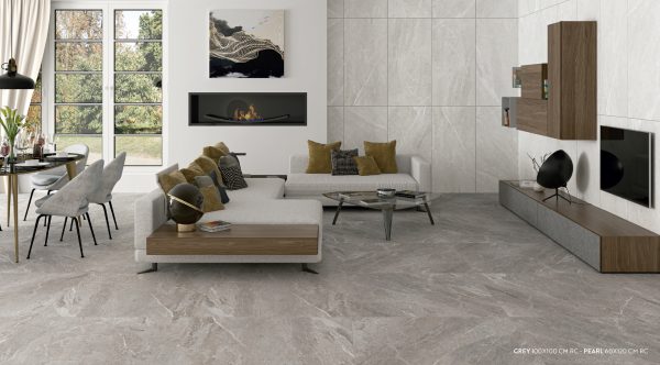 MATERIA GREY 100X100 CM RC – PEARL 60X120 CM RC