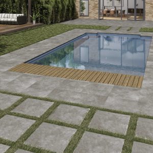 azulejo porcelánico imitación cemento Rockland Anthracite 100×100