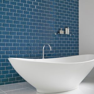 Azulejo Biselado Crackeldado para Baños Metro 7,5×15 Azul