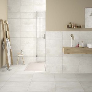 Azulejo Porcelánico Imitación Cemento STN AMB AMSTEL BLANCO 25×50+30×60
