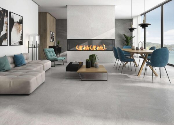 Azulejo Porcelánico Imitación Piedra Kingdom Grey Mate 60X120