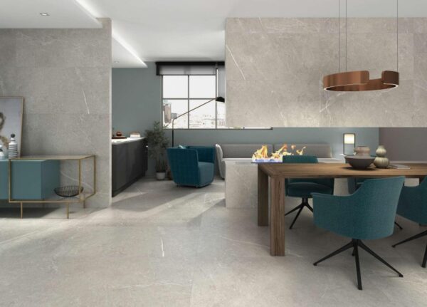 Azulejo Porcelánico Imitación Piedra Nival Gris Mate 60X120