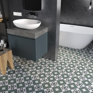 Baño Con Suelo Hidraulico Victorian Melvin 20×20