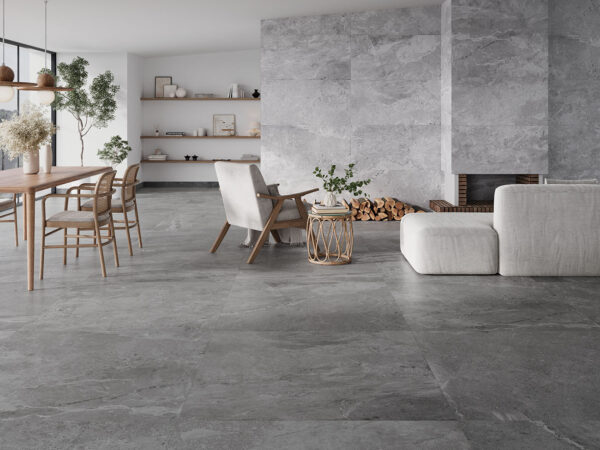 Pavimento imitación piedra Erding Silver 60X120 Erding Grey 120X120