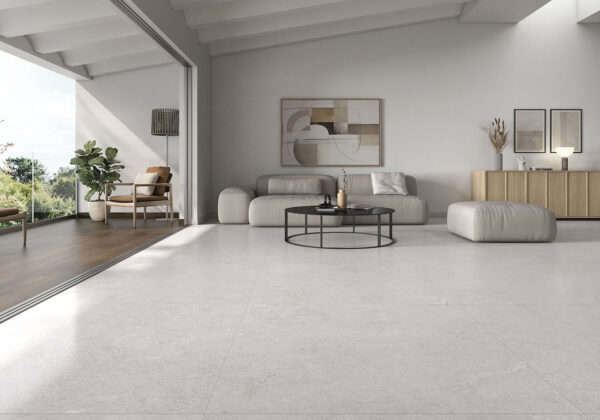 azulejo cemento para suelo Coralstone Perla 120X120 Kalon Nogal 20X120