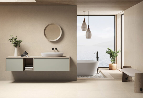 gres porcelánico cemento Cromat Marfil 60X60 60X120