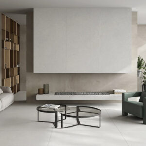 revestimiento cerámico para interior estilo cemento Cromat Pearl 90X180 120X120 (1)