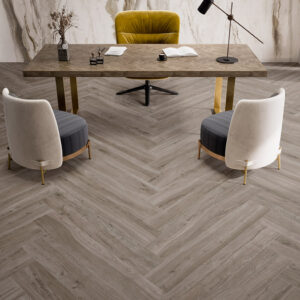 Azulejos imitación madera Nebula Almond 120X280 Rovere Bark 25X150 Detalle Retoque