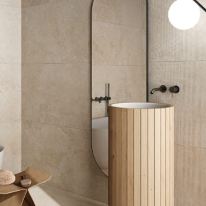 Azulejos imitación piedra Rlv Pietra Di Rapolano Sand 60X120 Detalle
