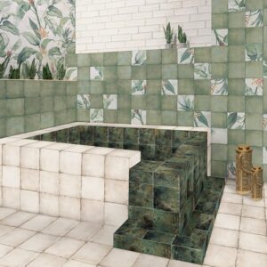 Azulejos para baño Green Ocean Bianco Bottega Spring Mainzu