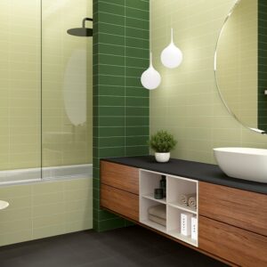Azulejos para baño Mint Olive Jungle Mainzu 10x30
