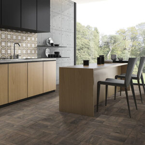 azulejos rusticos cocina Noce Patchwood Urbino Optym Mainzu